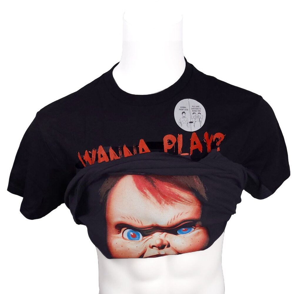 Bride of Chucky Collectible Circa 2014 Flip Up Over the Head T-Shirt NEW Medium